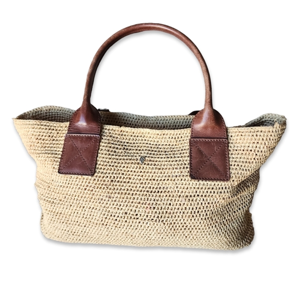 Helen Kaminski Bags Helen Kaminski Raffia Shopper Beach Tote Resort Bag Leather Straps